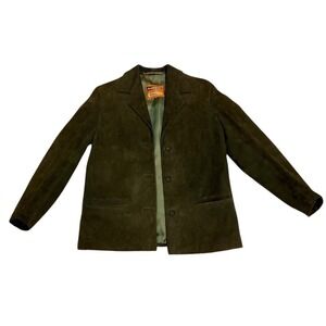 Vintage Suede / Leather Jacket Women's Adastra Suedalope Brown/Green  Size 34